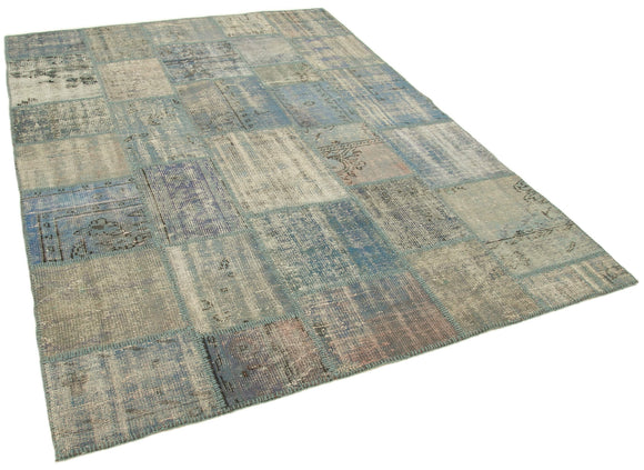 6x8 Blue Patchwork Rug - 20152