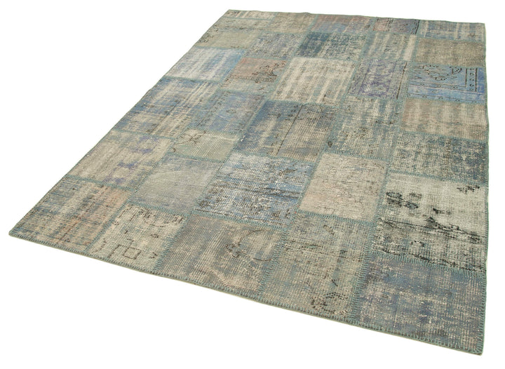 6x8 Blue Patchwork Rug - 20152