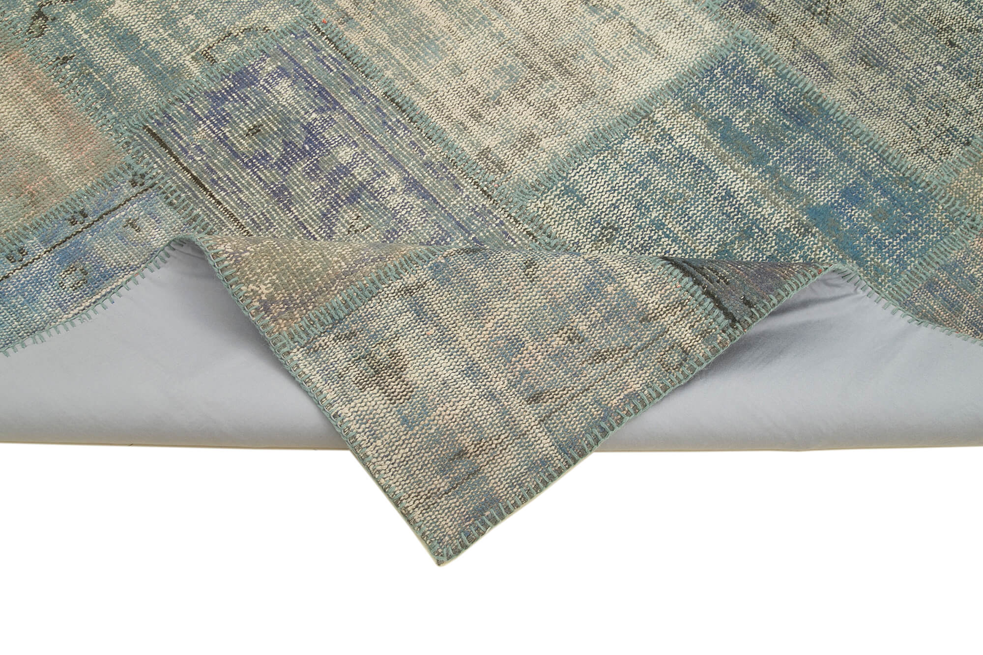 6x8 Blue Patchwork Rug - 20152