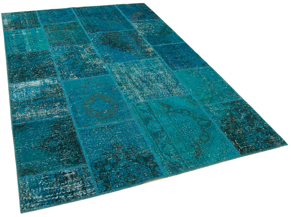 5x8 Turquoise Patchwork Rug - 20157