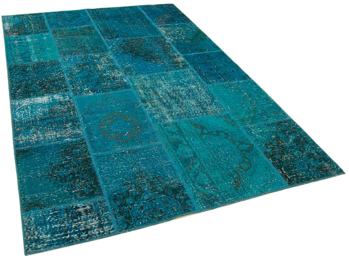 5x8 Turquoise Patchwork Rug - 20157