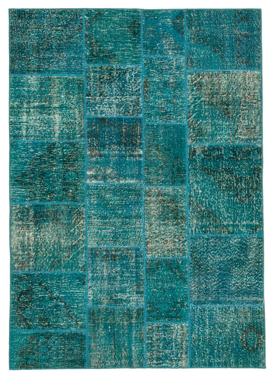 6x8 Turquoise Patchwork Rug - 20160