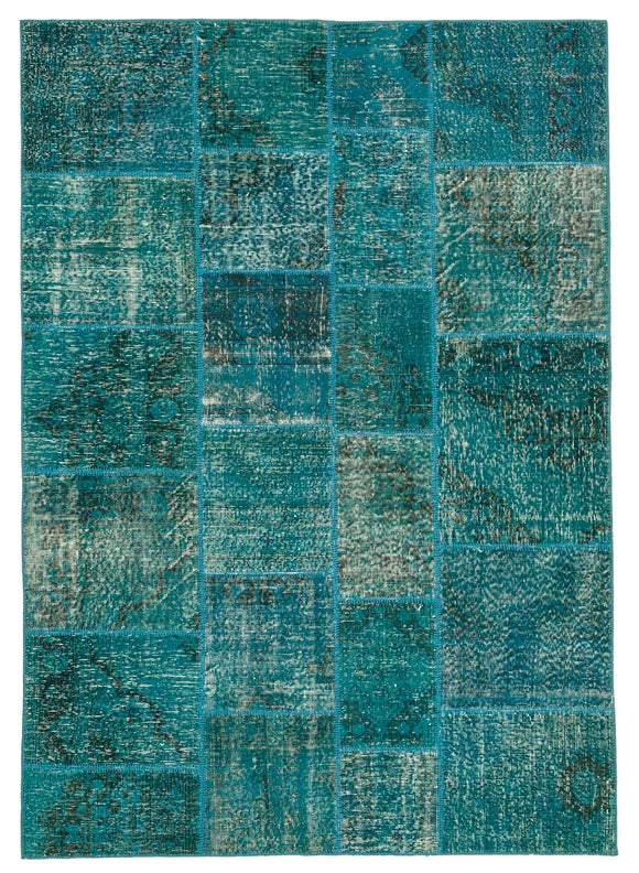 6x8 Turquoise Patchwork Rug - 20160