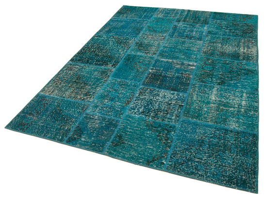 6x8 Turquoise Patchwork Rug - 20160