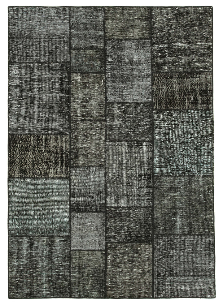 6x8 Black Patchwork Rug - 20244