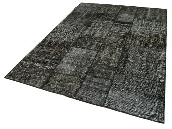 6x8 Black Patchwork Rug - 20244