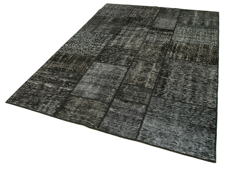 6x8 Black Patchwork Rug - 20244