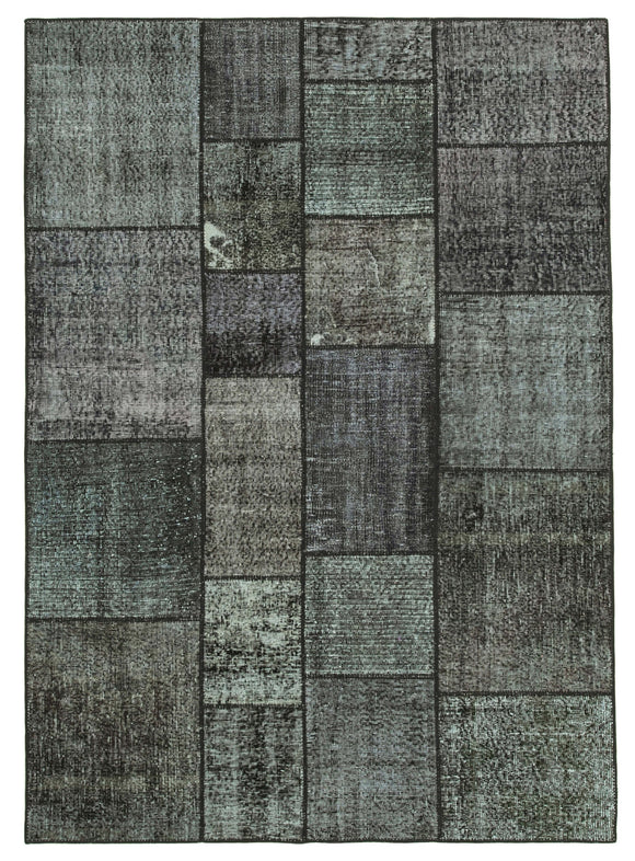 6x8 Black Patchwork Rug - 20300