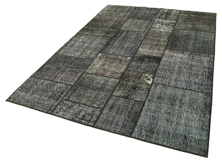 6x8 Black Patchwork Rug - 20300