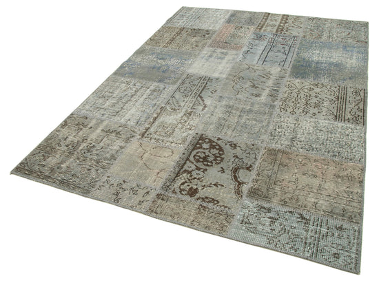 6x8 Grey Patchwork Rug - 20865