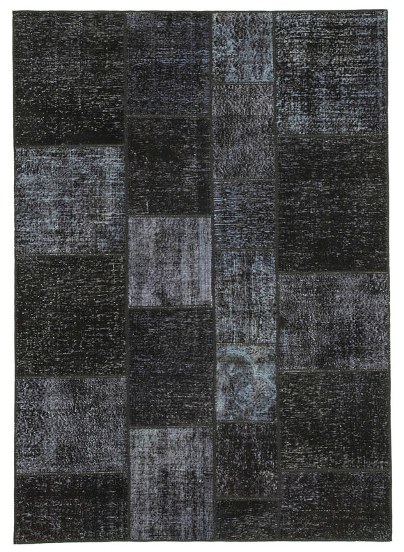 6x8 Black Patchwork Rug - 20875