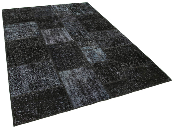 6x8 Black Patchwork Rug - 20875