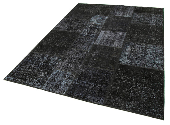 6x8 Black Patchwork Rug - 20875