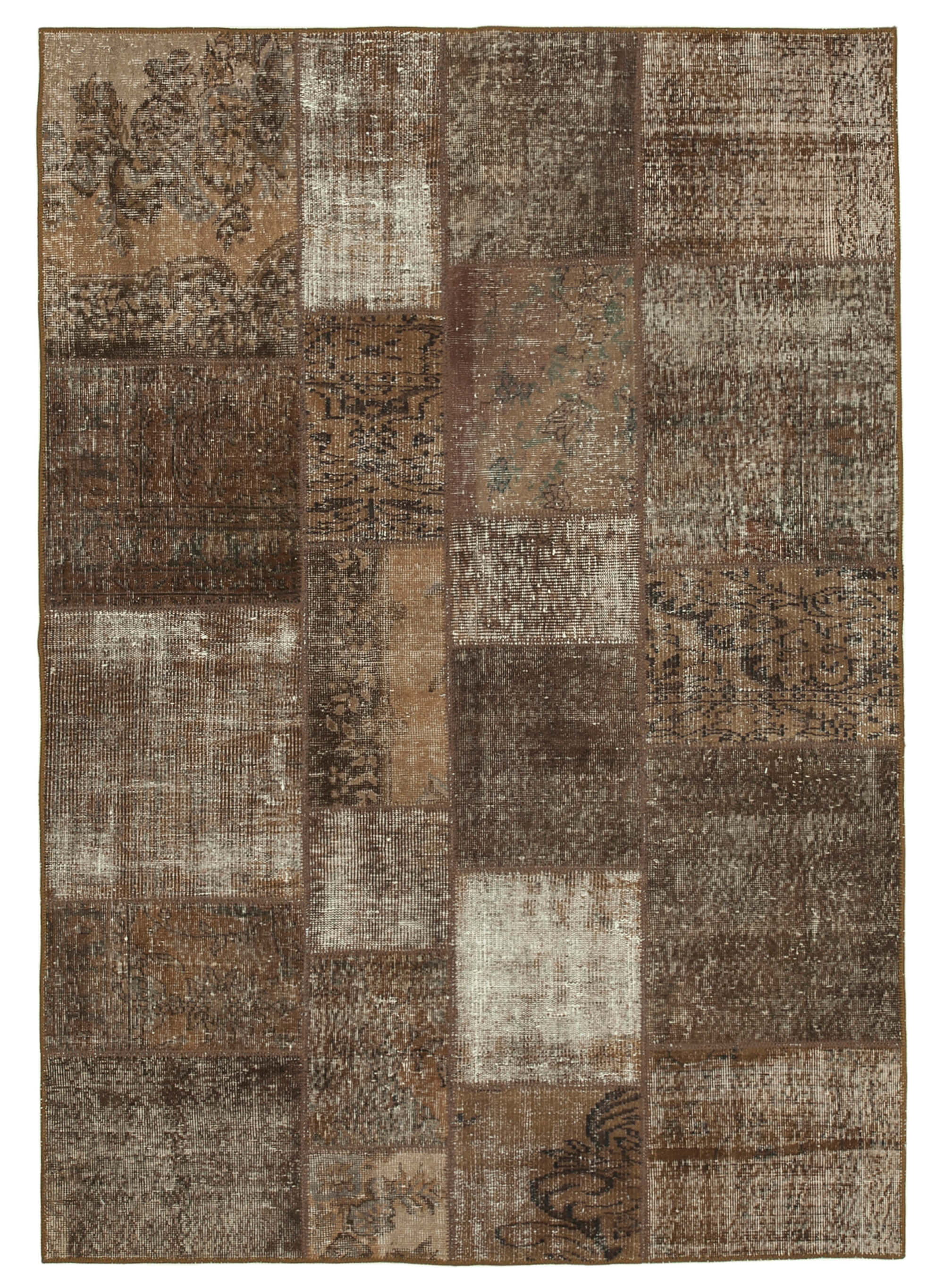 6x8 Brown Patchwork Rug - 20904