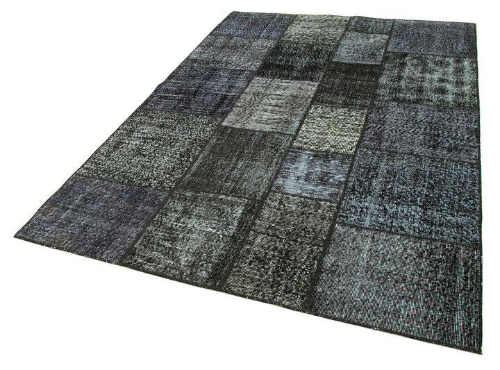 6x8 Black Patchwork Rug - 20906