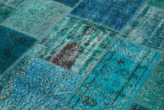 6x8 Turquoise Patchwork Rug - 20915