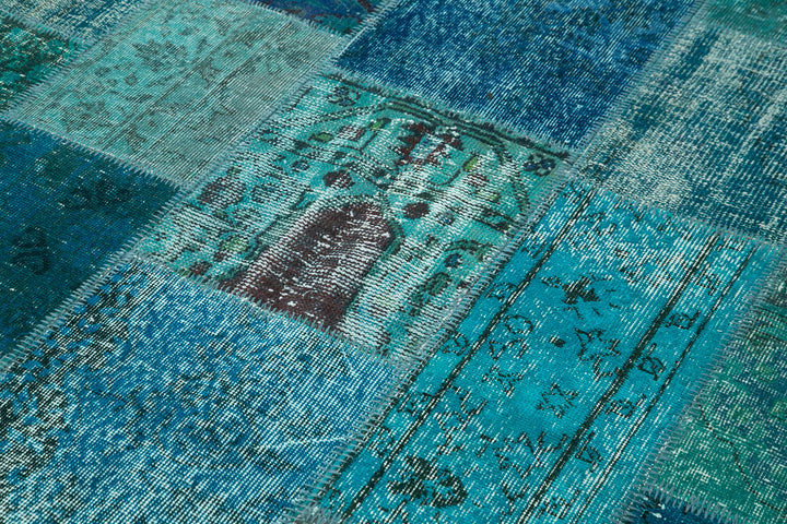 6x8 Turquoise Patchwork Rug - 20915