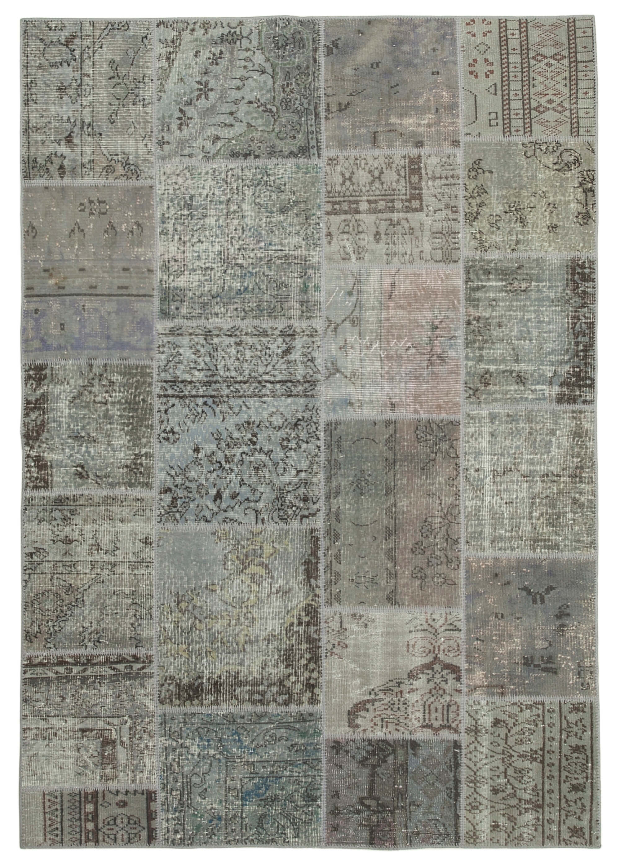 6x8 Grey Patchwork Rug - 20916