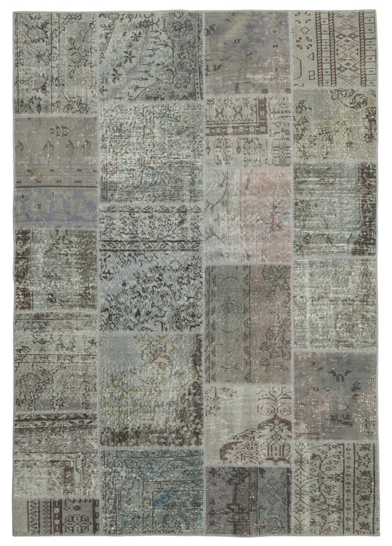 6x8 Grey Patchwork Rug - 20916