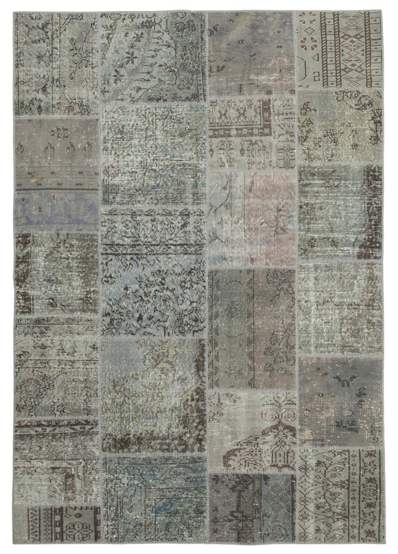 6x8 Grey Patchwork Rug - 20916