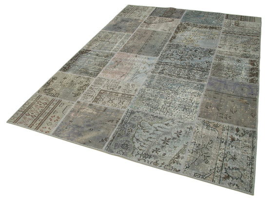 6x8 Grey Patchwork Rug - 20916