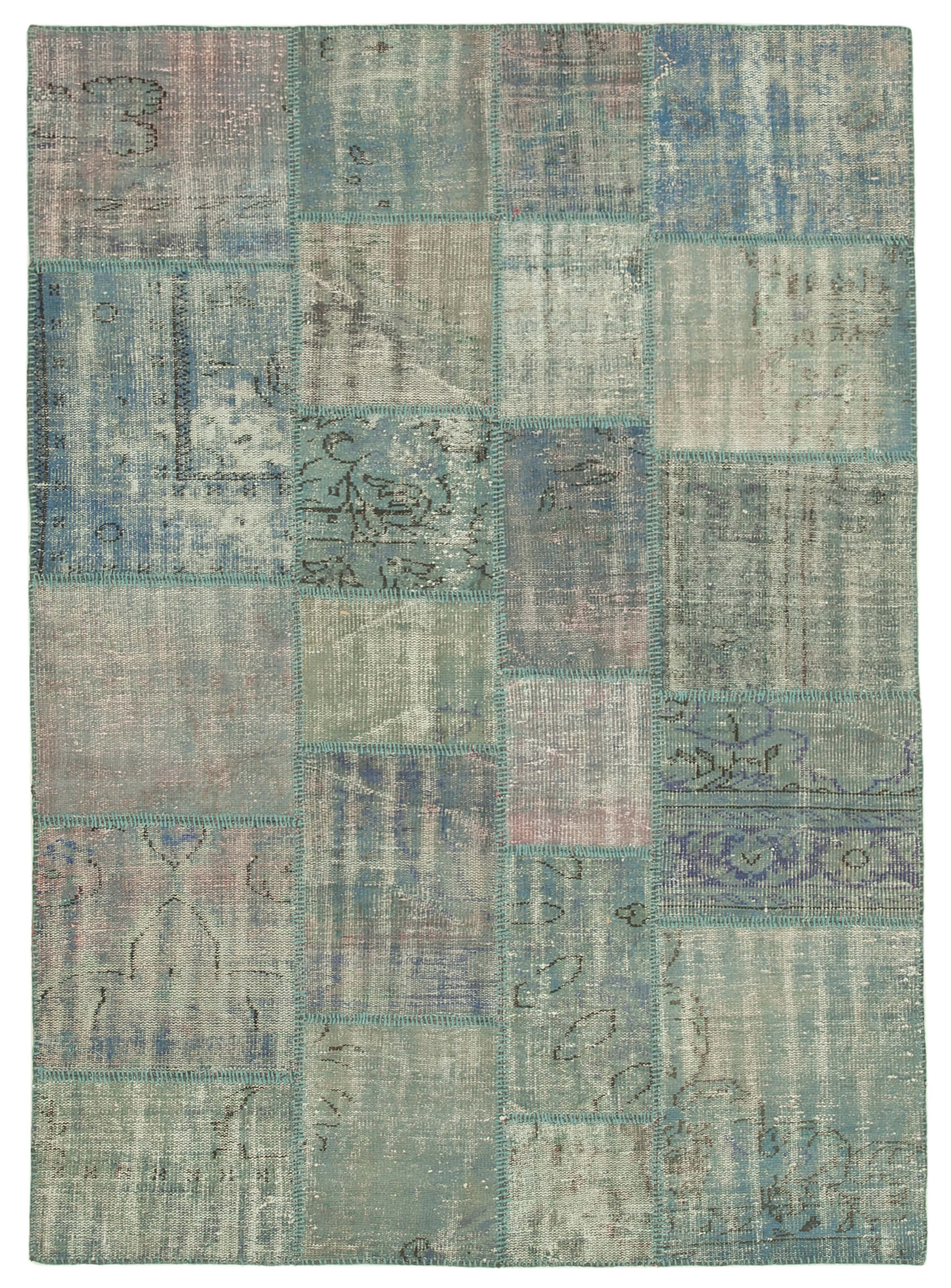 6x8 Blue Patchwork Rug - 20945