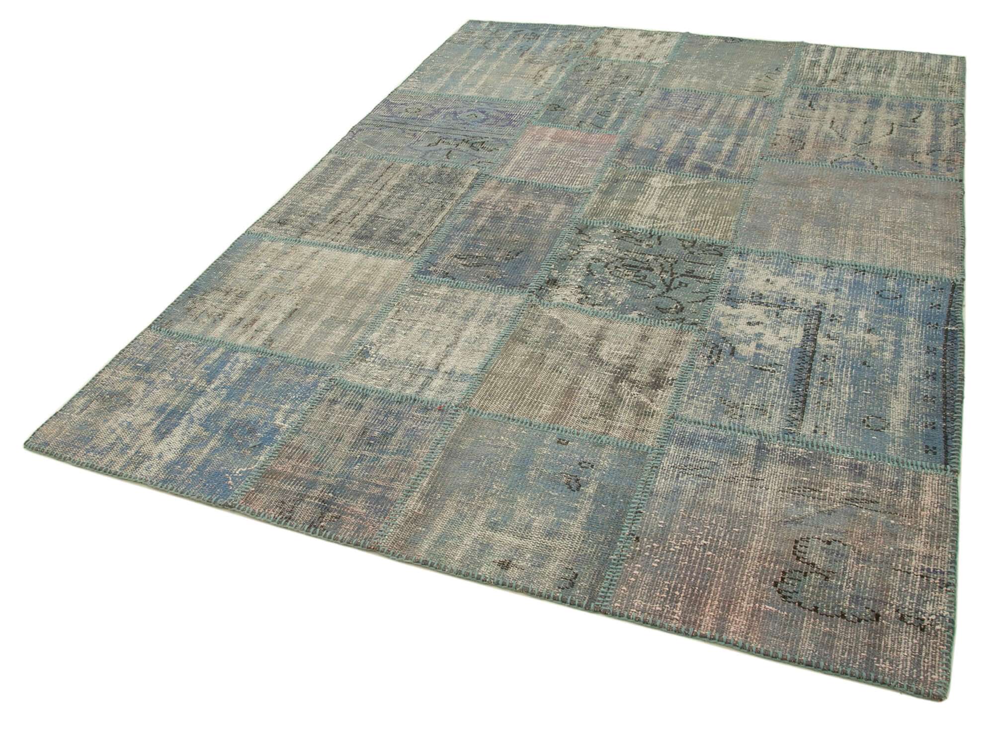 6x8 Blue Patchwork Rug - 20945