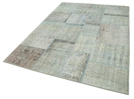 6x8 Blue Patchwork Rug - 20950