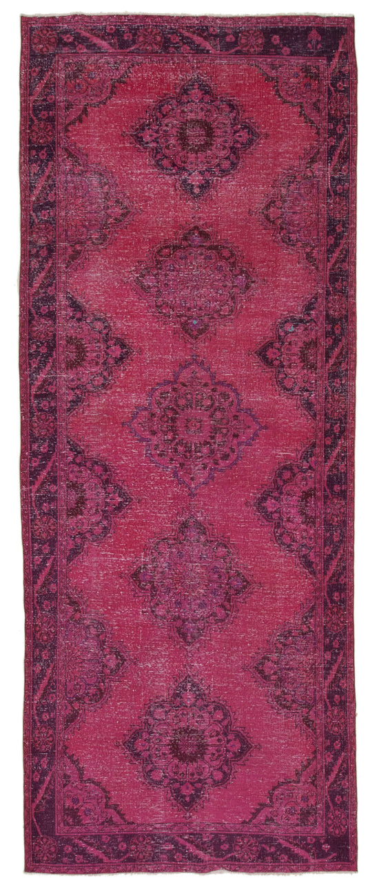 5x11 Fuchsia Turkish Over Dyed Runner Rug - 21712