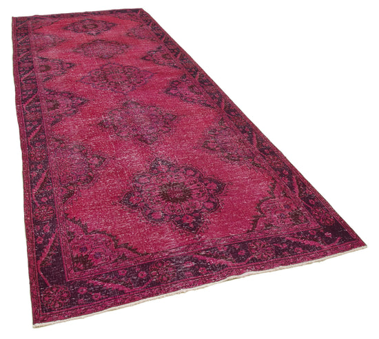 5x11 Fuchsia Turkish Over Dyed Runner Rug - 21712