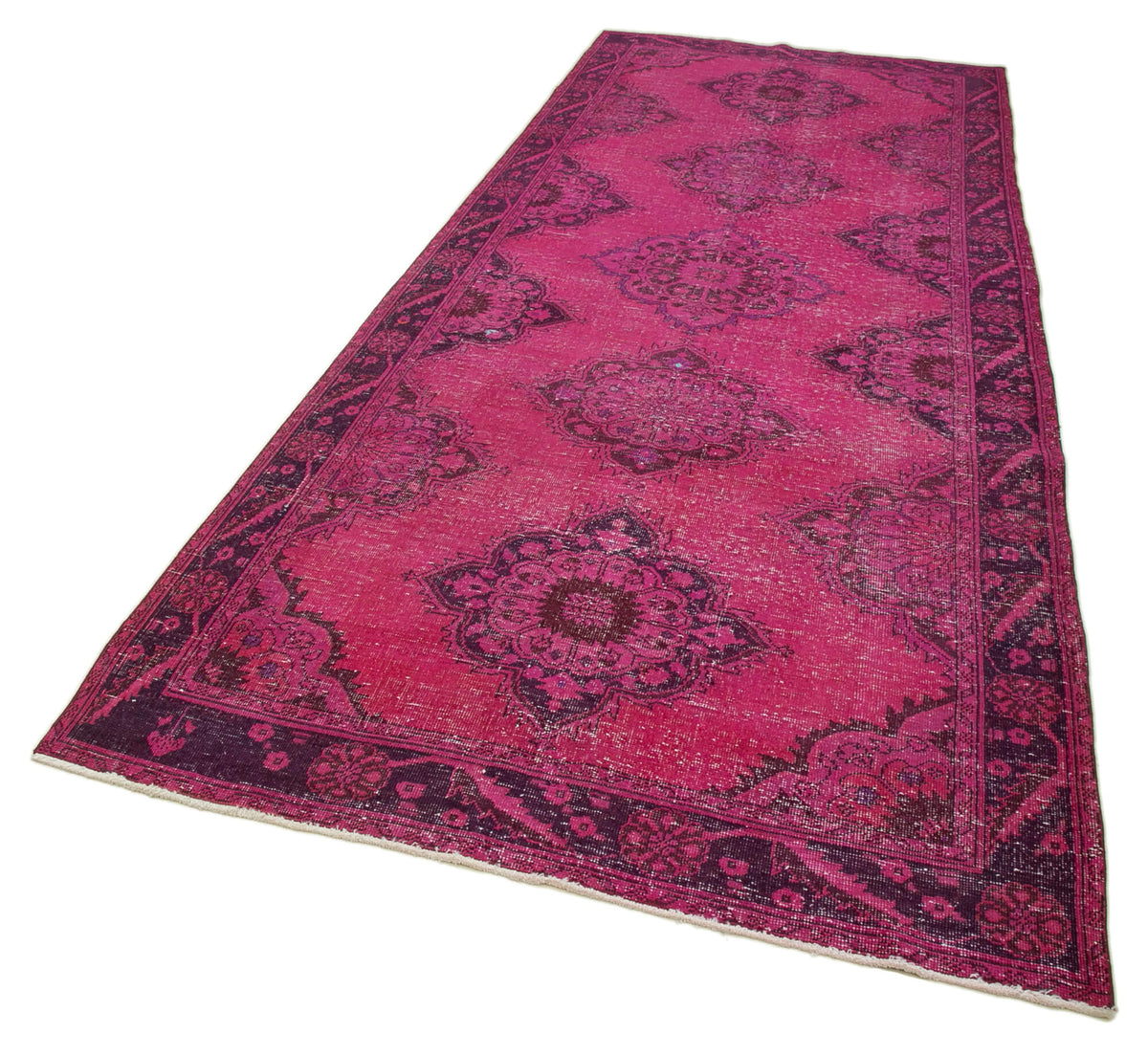 5x11 Fuchsia Turkish Over Dyed Runner Rug - 21712