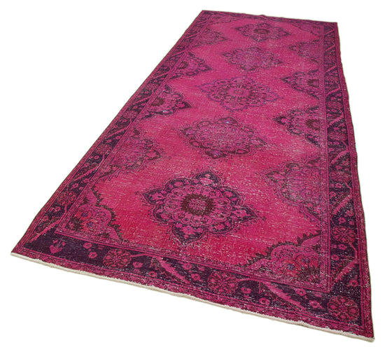 5x11 Fuchsia Turkish Over Dyed Runner Rug - 21712