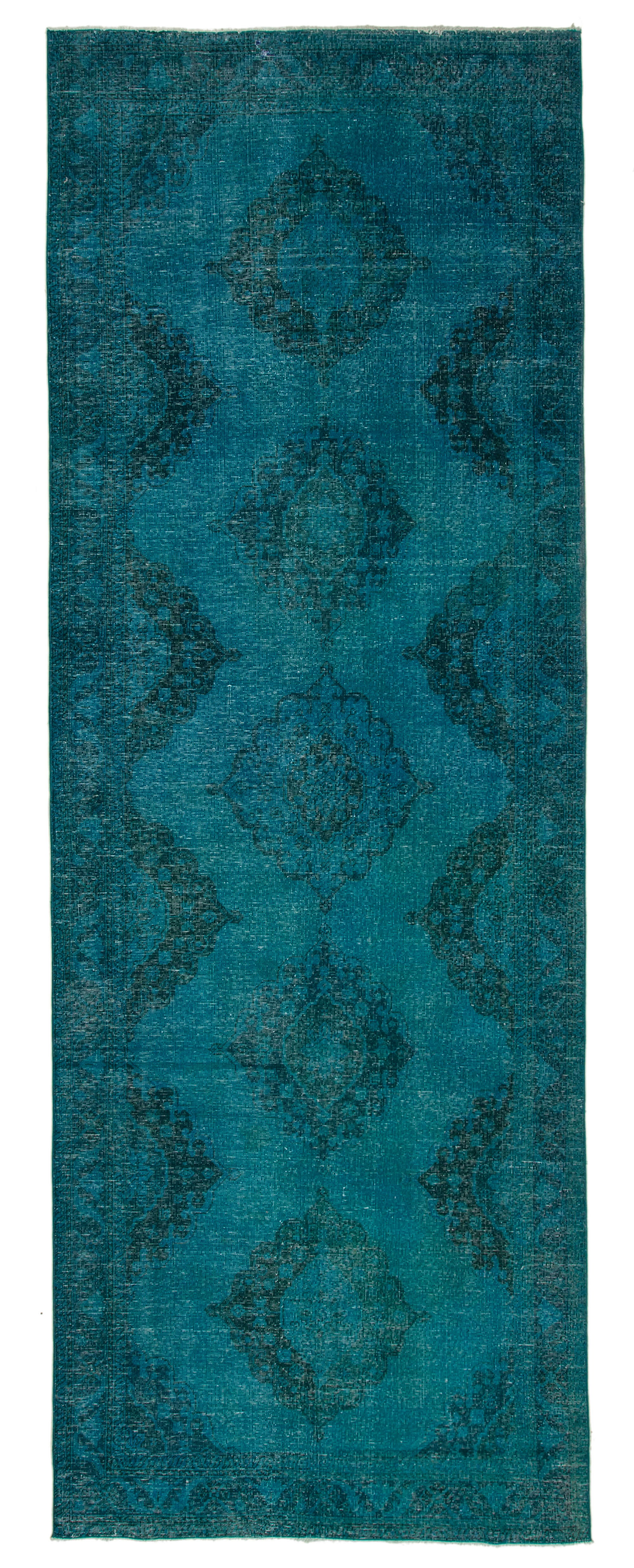 5x13 Turquoise Turkish Over Dyed Runner Rug - 21730