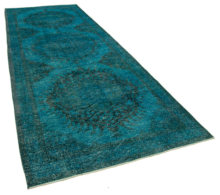 5x13 Turquoise Turkish Over Dyed Runner Rug - 21732