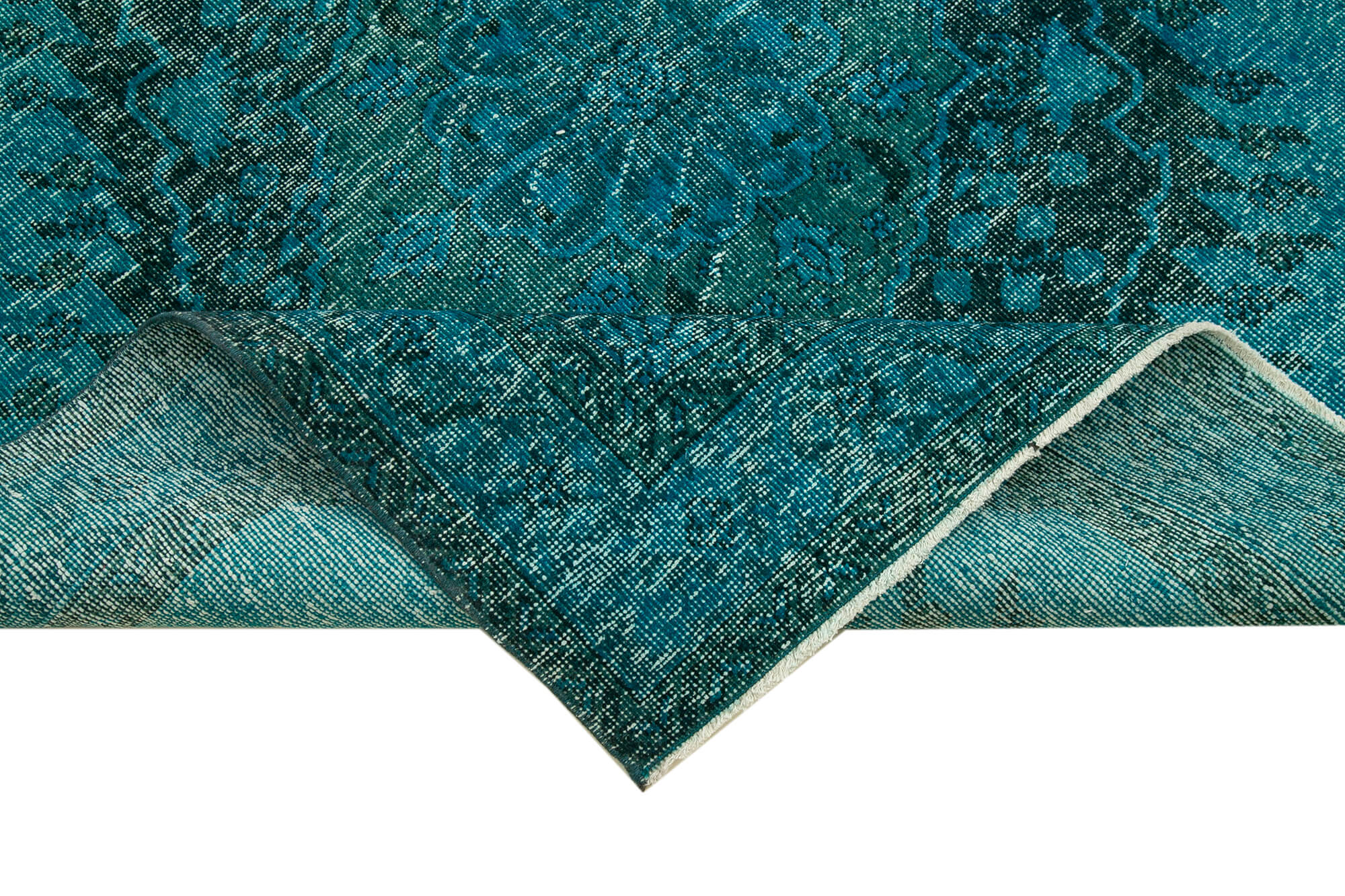 5x13 Turquoise Turkish Over Dyed Runner Rug - 21732