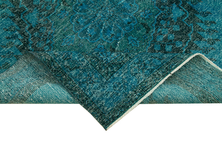 5x13 Turquoise Turkish Over Dyed Runner Rug - 21732