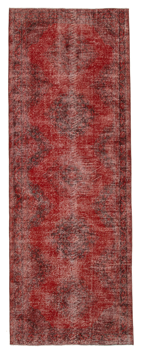 4x13 Red Turkish Over Dyed Runner Rug - 21736