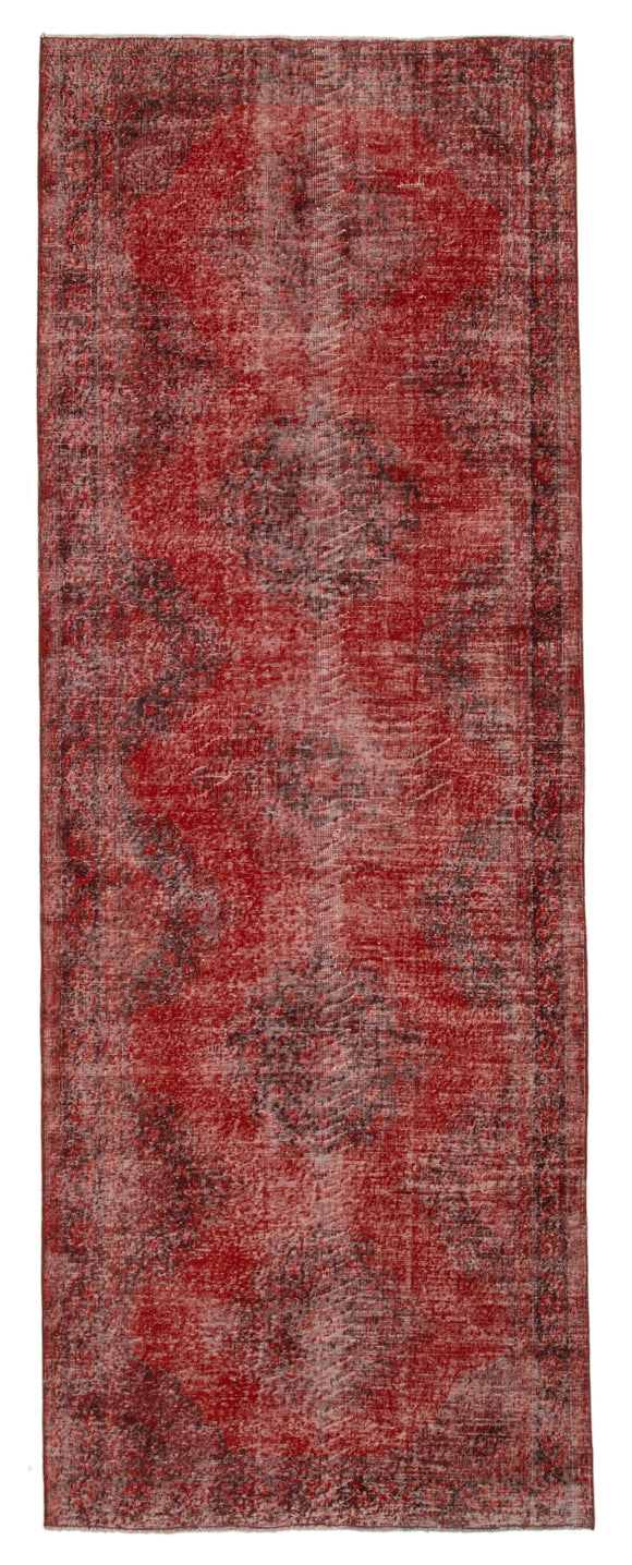 4x13 Red Turkish Over Dyed Runner Rug - 21736