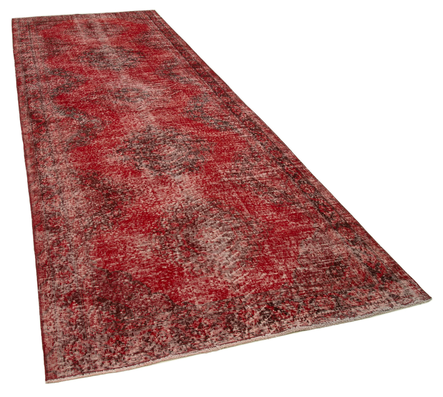 4x13 Red Turkish Over Dyed Runner Rug - 21736