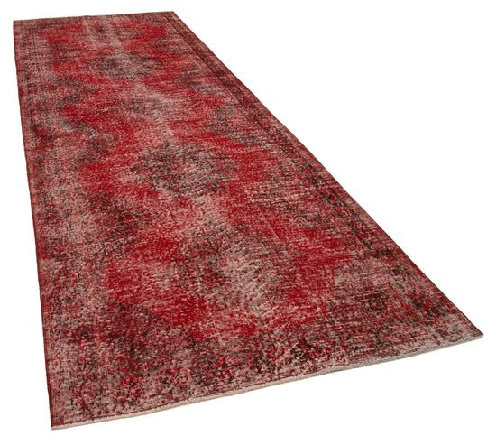 4x13 Red Turkish Over Dyed Runner Rug - 21736