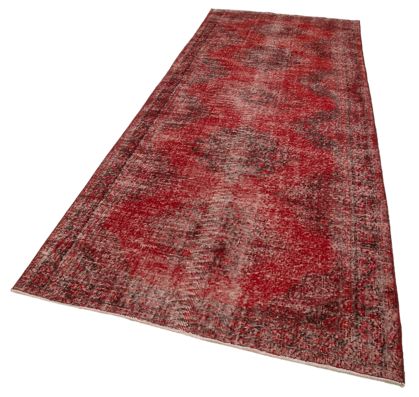 4x13 Red Turkish Over Dyed Runner Rug - 21736