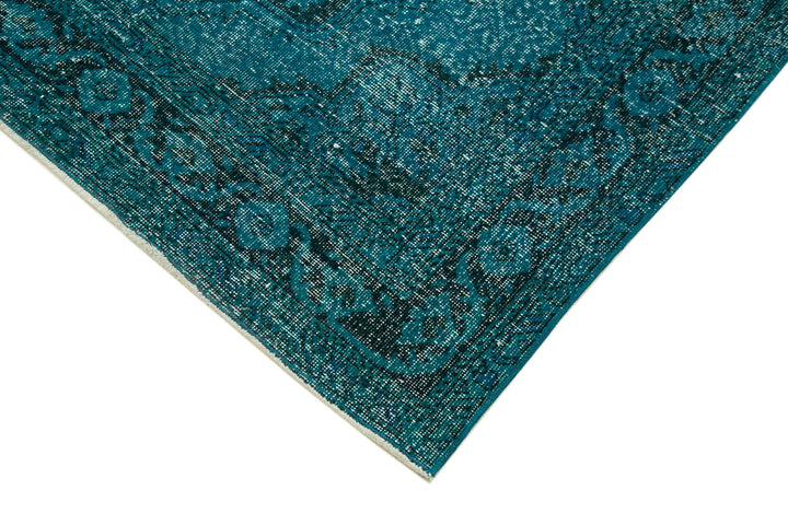 4x14 Turquoise Turkish Over Dyed Runner Rug - 21740