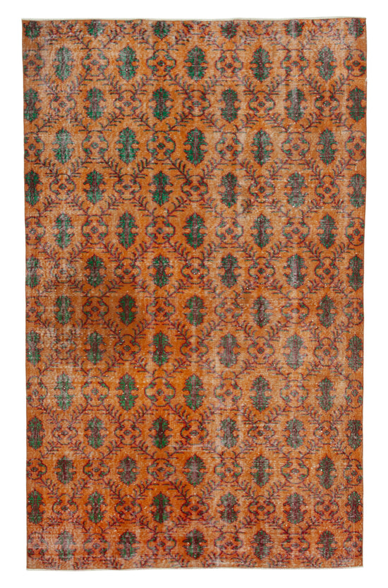 5x8 Orange Bohemian Rug  - 21773