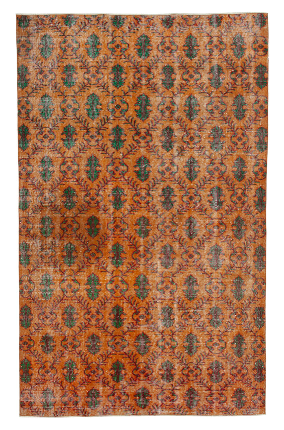 5x8 Orange Bohemian Rug  - 21773