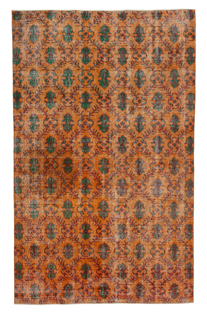 5x8 Orange Bohemian Rug  - 21773