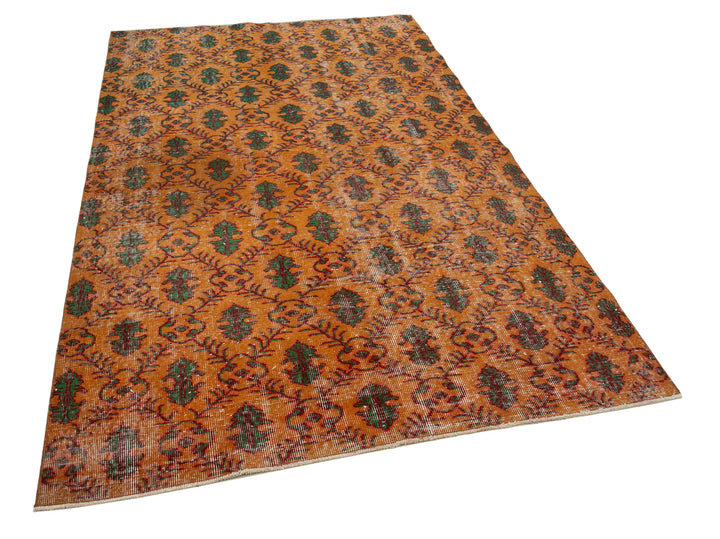 5x8 Orange Bohemian Rug  - 21773