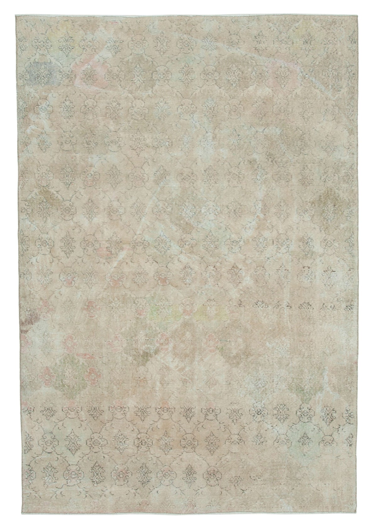 6x8 Beige Vintage Turkish Rug - 21807