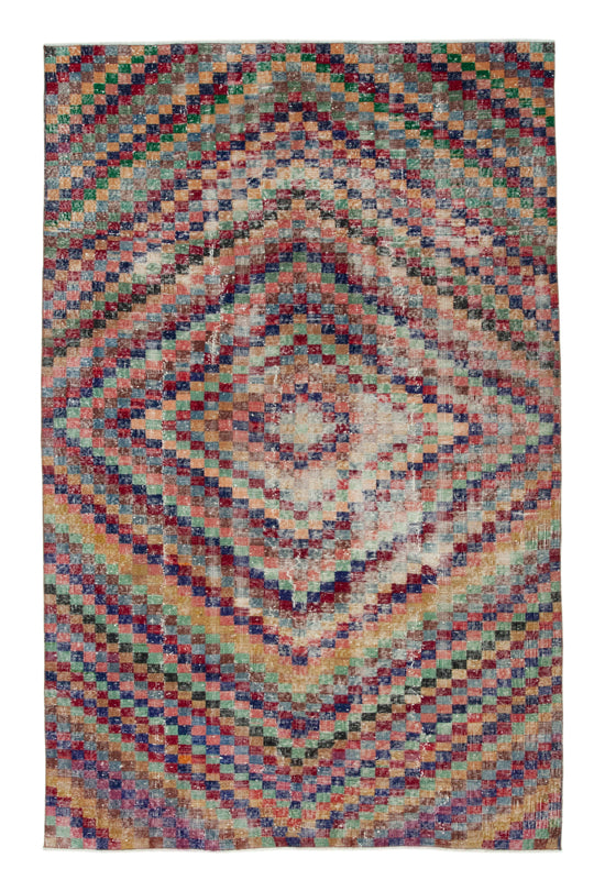 5x9 Red Bohemian Rug  - 21854