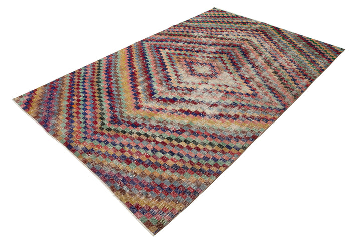 5x9 Red Bohemian Rug  - 21854