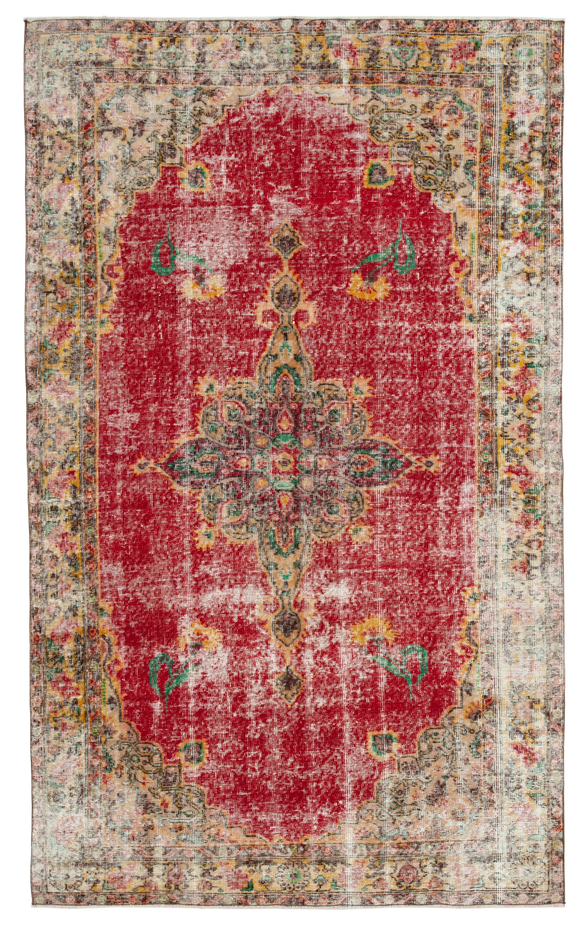 5x9 Red Bohemian Rug  - 21871